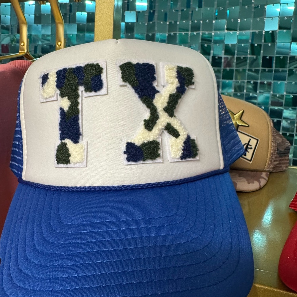 Blue and White TX Trucker Hat